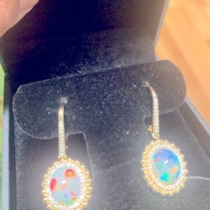 Beautiful 14k solid natural opal earrings
